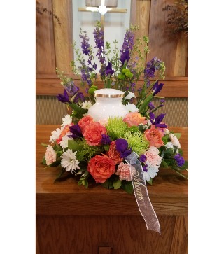Colorful Memorial Urn Urn Wreath 