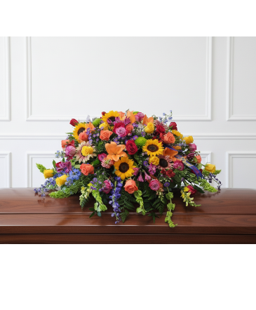 Colorful Memory Casket Spray in Saginaw, MI | GAUDREAU THE FLORIST LTD.
