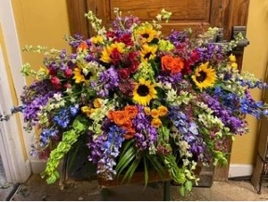Colorful Mix Casket Spray 
