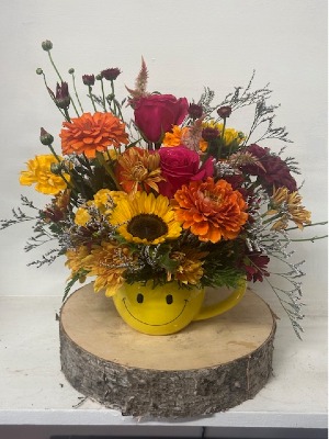 colorful mug Flower Arrangement
