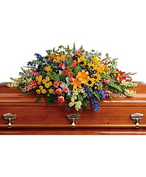 Colorful Reflections Casket Spray sympathy arrangements