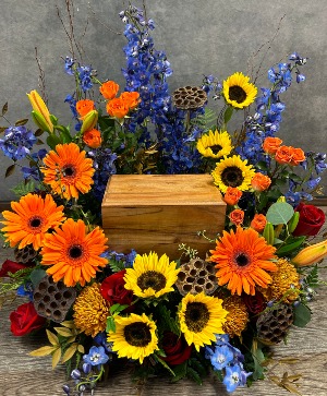 Colorful Remembrance Urn Arrangement
