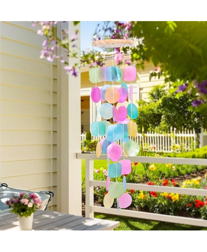 Colorful Sea Glass Wind Chimes (26”) 
