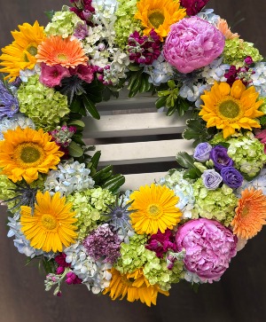 Colorful Sendoff Burial at Sea Wreath / Cremation
