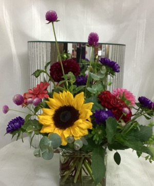 Colorful Splash Cube Fresh Flowers