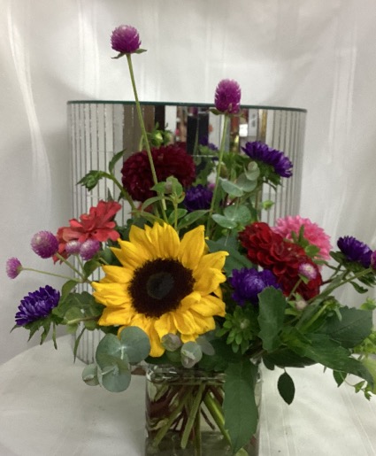 Colorful Splash Cube Fresh Flowers