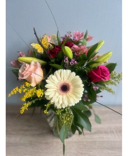 Colorful Spring Vase Arrangement 