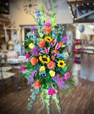 Colorful Tribute Spray Standing Spray