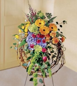 Colorful Wreath Standing Spray 