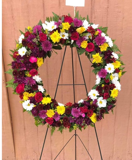 Colorful Wreath Sympathy Easel