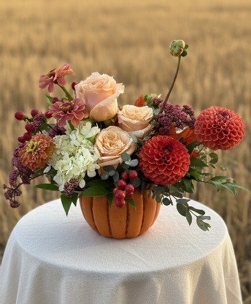 Colors of Fall Flower Arrangement in Medina, NY | CREEKSIDE FLORAL AND DESIGN