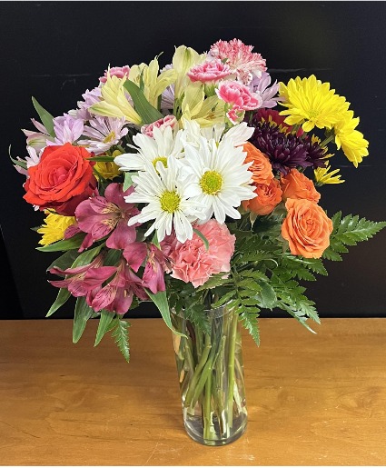 Colors of Love Vase of cut flowers