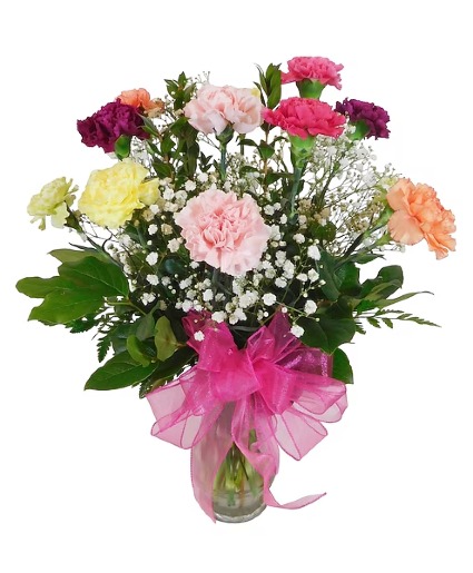 Colourful Carnations  Vase Arrangement  Substitutions Maybe Necessary