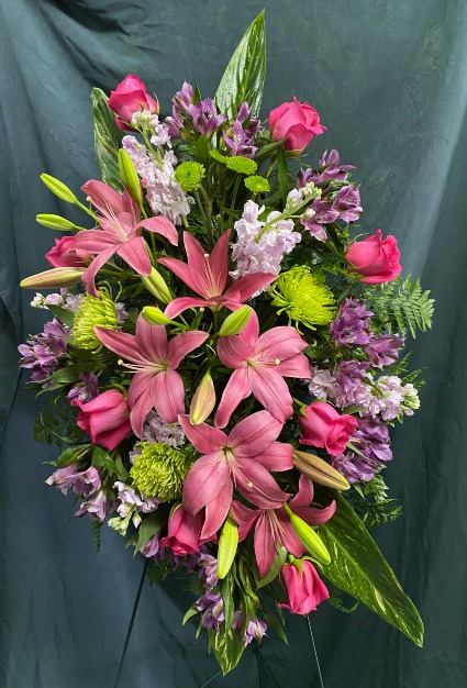 Colourful Remembrance Spray Arrangement