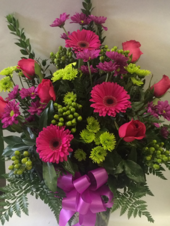 Colourful Sympathy Deluxe Vase Arrangement