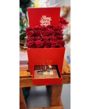 Combo of Love  Roses and Chocolates in a Designer Box