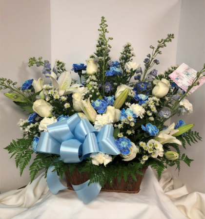 Comfort and Peace Fresh flowers in a basket