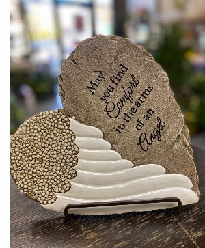 Comfort in the arms of an Angel Designer Stone- Including Stand