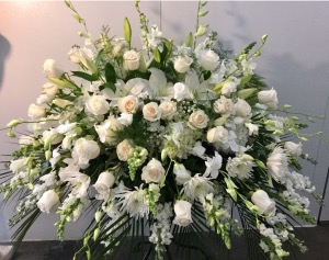 Commemorating Love  Casket Spray