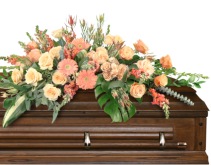 Compassionate Coral Casket Spray