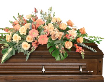 Compassionate Coral Casket Spray in Marmaduke, AR | Choco Taco Florist ***TEST SHOP****