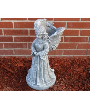 Concrete Angel with Planter  