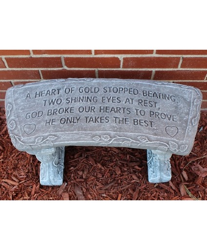 A Heart of Gold Memorial Bench 