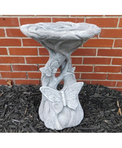Concrete Butterfly Bird Bath 