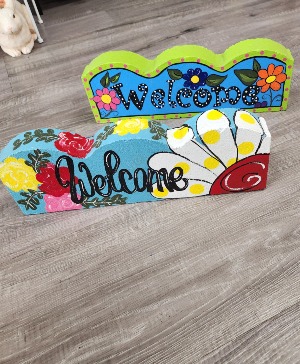 concrete welcome pavers 