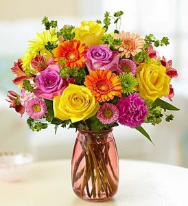 Confetti Bouquet Made in a Colorful mason jar
