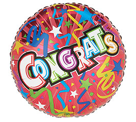 Congratulations Stars & Streamers Mylar Ballooon