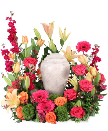 Consoling Embrace Urn Cremation Flowers   (urn not included)  in Albany, NY | Ambiance Florals & Events
