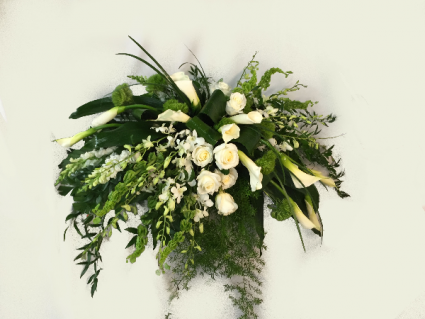 Contemporary White Casket Blanket