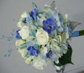 COOL BLUE AND WHITE Prom Nosegay