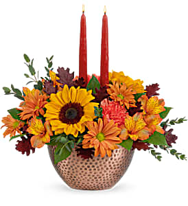 Copper And Candles Arrangement