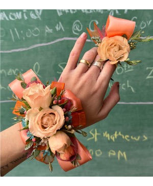 Coral Crush Corsage