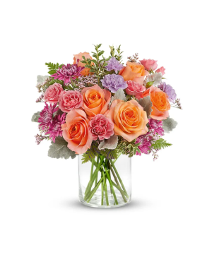 Coral Reef Cylinder Vased Arrangement