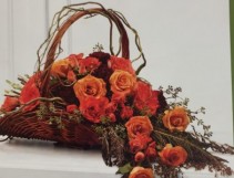 coral rose basket sympathy basket