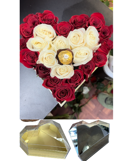 Corazon Brilloso Caja de rosas