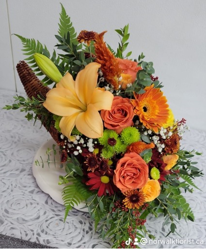Cornucopia centerpiece  Thanksgiving 