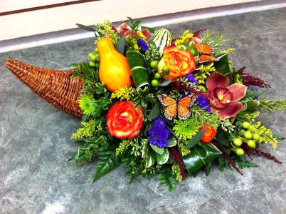 Colourful Cornucopia Centerpiece