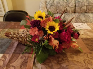 Cornucopia with cattails 