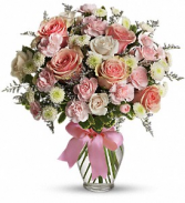 Cotten Candies Clear Vase Arrangement