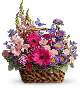 Country Blooms Basket Arrangement