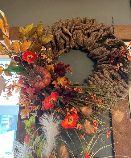 Country Burlap Wreath  Wreath 