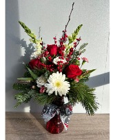 Country Christmas Vase Arrangement 