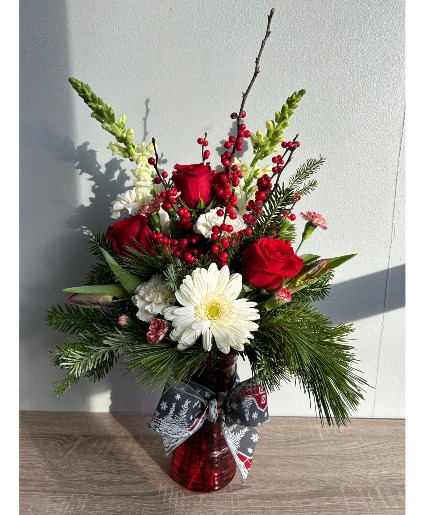 Country Christmas Vase Arrangement 