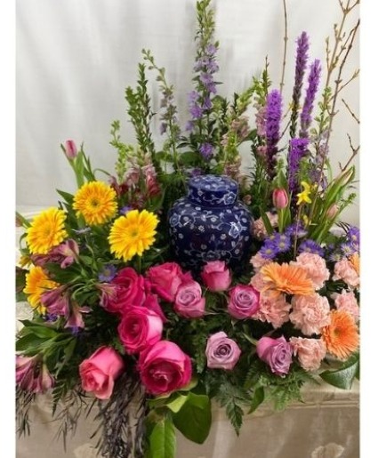 Country Garden Arrangement For Urn 