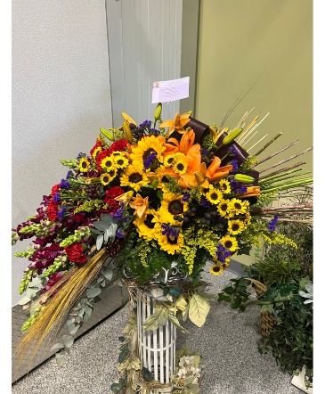 Country Heavenly Sunshine  Casket Spray in Converse, TX | KAREN'S HOUSE OF FLOWERS & CUSTOM CREATIONS