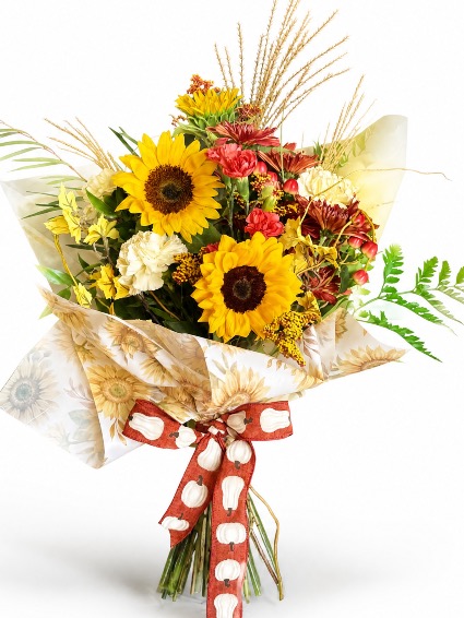 Cozy Autumn Wrapped Bouquet  Powell Florist Exclusive 